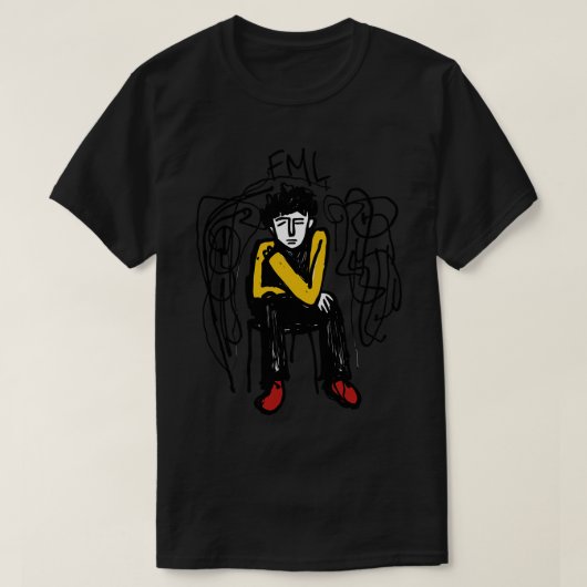 FML Sad Man Illustration TShirt (Design vorne)
