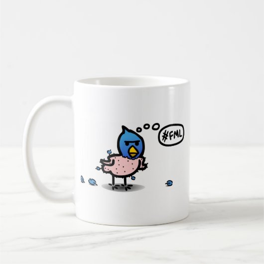 #FML Twitter-Blau-Vogel Kaffeetasse (Links)