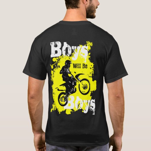FMX Motocross Boys werden Jungs sein T-Shirt (Rückseite)