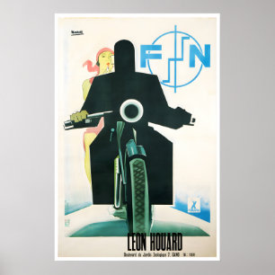 FN Motorradposter Motorrad Kunst Leon Houard Poster