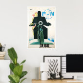 FN Motorradposter Motorrad Kunst Leon Houard Poster (Heimbüro)