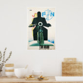 FN Motorradposter Motorrad Kunst Leon Houard Poster (Küche)