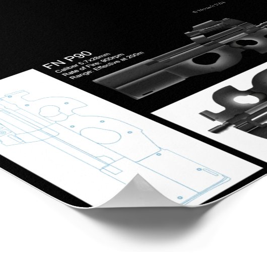 FN P90 Stat Sheet Poster (Ecke)