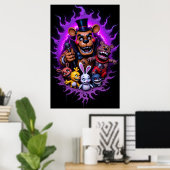 FNAF Animated Characters Gathering with Purple Poster (Heimbüro)