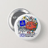 FND Signal Error Funny Brain Neuro Humor Design Button (Vorne & Hinten)