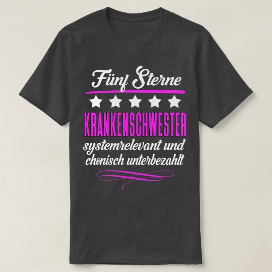 Fnf Sterne Krankenschwester T-Shirt (Design vorne)