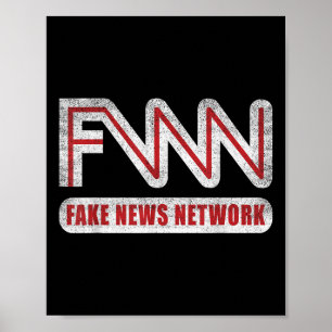 Fnn Logo Fake News Network Funny Political Joke Poster