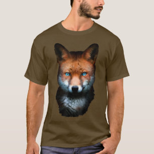 Fo Kopf Blaue Augen Kreative Kunst Tier Fo T-Shirt
