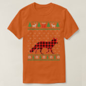 Fo Red Plaid Ugly Christmas Sweater Matching Pajam T-Shirt (Design vorne)