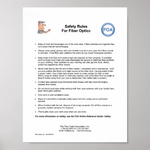 FOA-Sicherheitsvorschriften für Faseroptik, kleine Poster