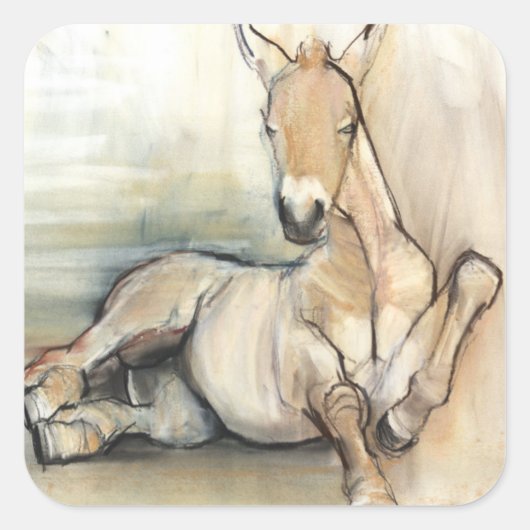 Foal 2012 quadratischer aufkleber (Vorderseite)