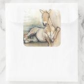 Foal 2012 quadratischer aufkleber (Tasche)