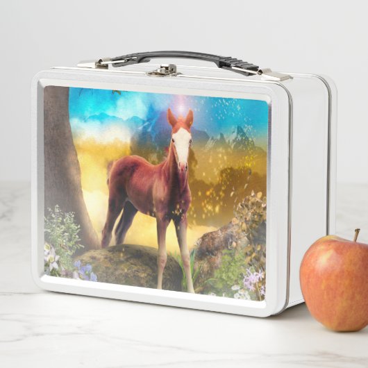 Foal Horse ENCHANTED FOREST Metall Brotdose (Beispiel)