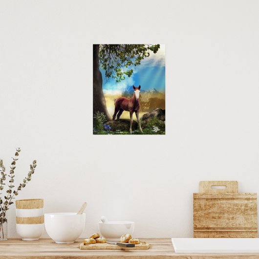 Foal Horse ENCHANTED FOREST Poster (Küche)