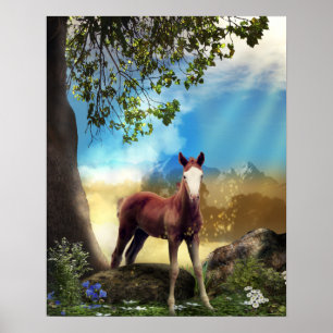 Foal Horse im Paradies Poster