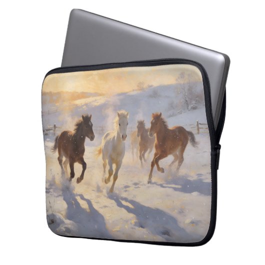 Foals at Play Laptopschutzhülle (Vorderseite Links)