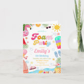 Foam Birthday Party einladen, Summer Beach Party Einladung (Vorderseite)