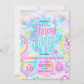 Foam Birthday Party Pool Splash Pad Gefärbte Krawa Einladung (Vorderseite)