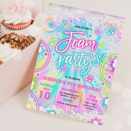 Foam Birthday Party Pool Splash Pad Gefärbte Krawa Einladung