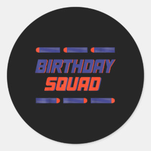 Foam Dart War Birthday Boy Shirt Family Birthday S Runder Aufkleber