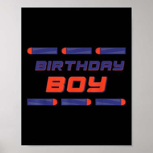 Foam Dart War Birthday Boy Shirt Poster (Vorne)