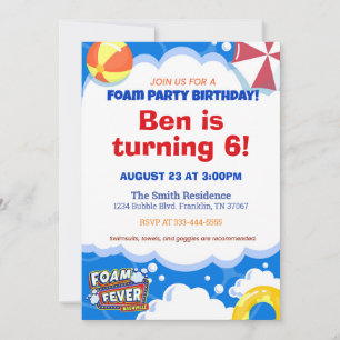 Foam Fever Nashville Birthday Einladung