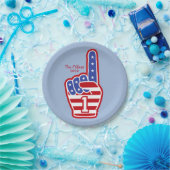 Foam Finger USA Papierplatte Pappteller (Party)