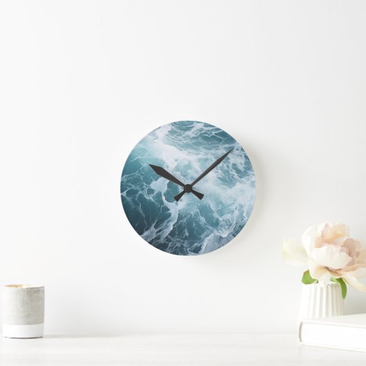 Foaming Waves Surf Painting Thema Runde Wanduhr (Zuhause)