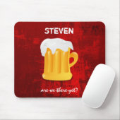 Foamy Beer Tasse auf Grunge Rot Abstrakt Hintergru Mousepad (Mit Mouse)