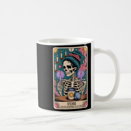 Fobi Angst, mit dem Funny Tarot Skelett C Kaffeetasse (Rechts)