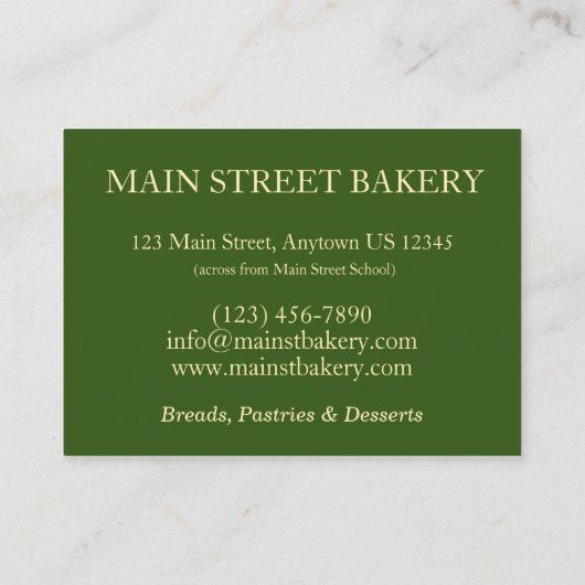 Focaccia Brot Breadmaking Italienische Bäckerei Ko Visitenkarte (Rückseite)