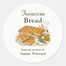 Focaccia-Brot Selbermachen Geschenklabel
