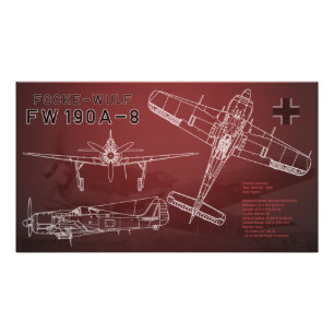 Focke-Wulf Fw 190 Blueprint Fotodruck