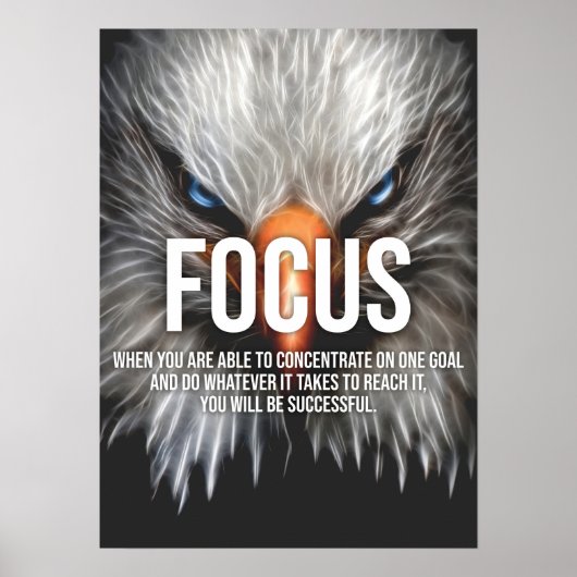 FOCUS - Adler Motivierend Poster (Vorne)