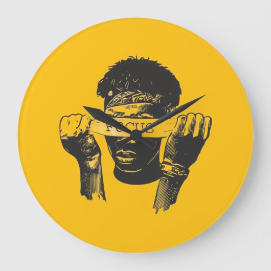 Focus Blindfold Motivational Street Art Illustrati Große Wanduhr (Vorderseite)