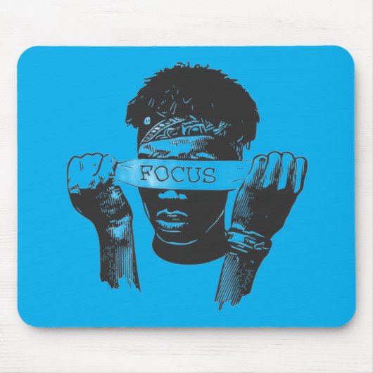 Focus Blindfold Motivational Street Art Illustrati Mousepad (Vorne)