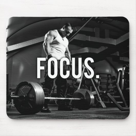 FOCUS - "Body Gebäude" Workout Motivierend Mousepad (Vorne)