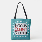 Focus Commit Erfolgreiches Tote Bag Tasche (Rückseite)