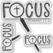Focus Cross Christian Custom-Cut Vinyl Sticker (Vorderseite)