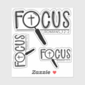 Focus Cross Christian Custom-Cut Vinyl Sticker (Blatt)