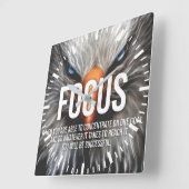 FOCUS - Eagle Motivational Quadratische Wanduhr (Winkel)