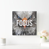 FOCUS - Eagle Motivational Quadratische Wanduhr (Zuhause)