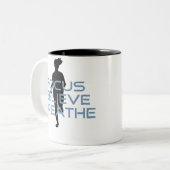 Focus Glaube Breathe Blue T - Shirt Zweifarbige Tasse (Vorderseite Links)