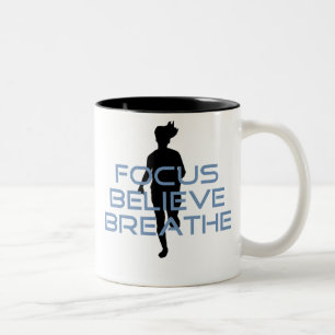 Focus Glaube Breathe Blue T - Shirt Zweifarbige Tasse