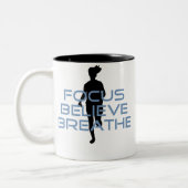 Focus Glaube Breathe Blue T - Shirt Zweifarbige Tasse (Links)