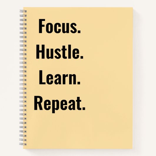 Focus Hustle Learn Repeat Motivational  students Notizblock (Vorderseite)