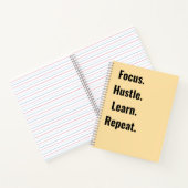 Focus Hustle Learn Repeat Motivational  students Notizblock (Innenseite)