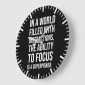Focus ist eine Supermacht - Erfolgsfaktor Motivier Große Wanduhr (Winkel)