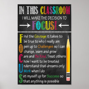 FOCUS-Klassenzimmer druckbares Plakat