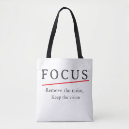FOCUS Minimalist Motivational T-Shirt — Clean Mode Tasche